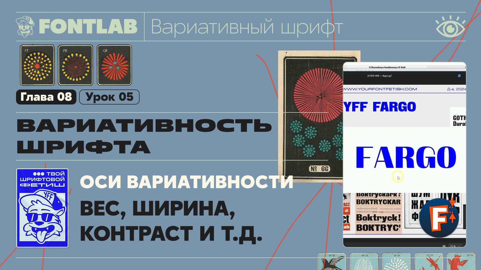 ДВШ 08-05 Вариативность – Оси вариативности, Вес, Ширина, Контраст и так далее – Урок Fontlab