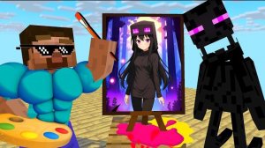 Майнкрафт-испытания по рисованию мобов и Херобрина - мультфильм Майнкрафт