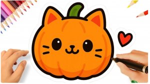 КАК НАРИСОВАТЬ КОТА на ТЫКВЕ 🎃🐱
