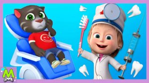 Маша и Медведь против Говорящего Тома.Кто Лучший Зубной Врач.Лечим Зубки Мультгероям