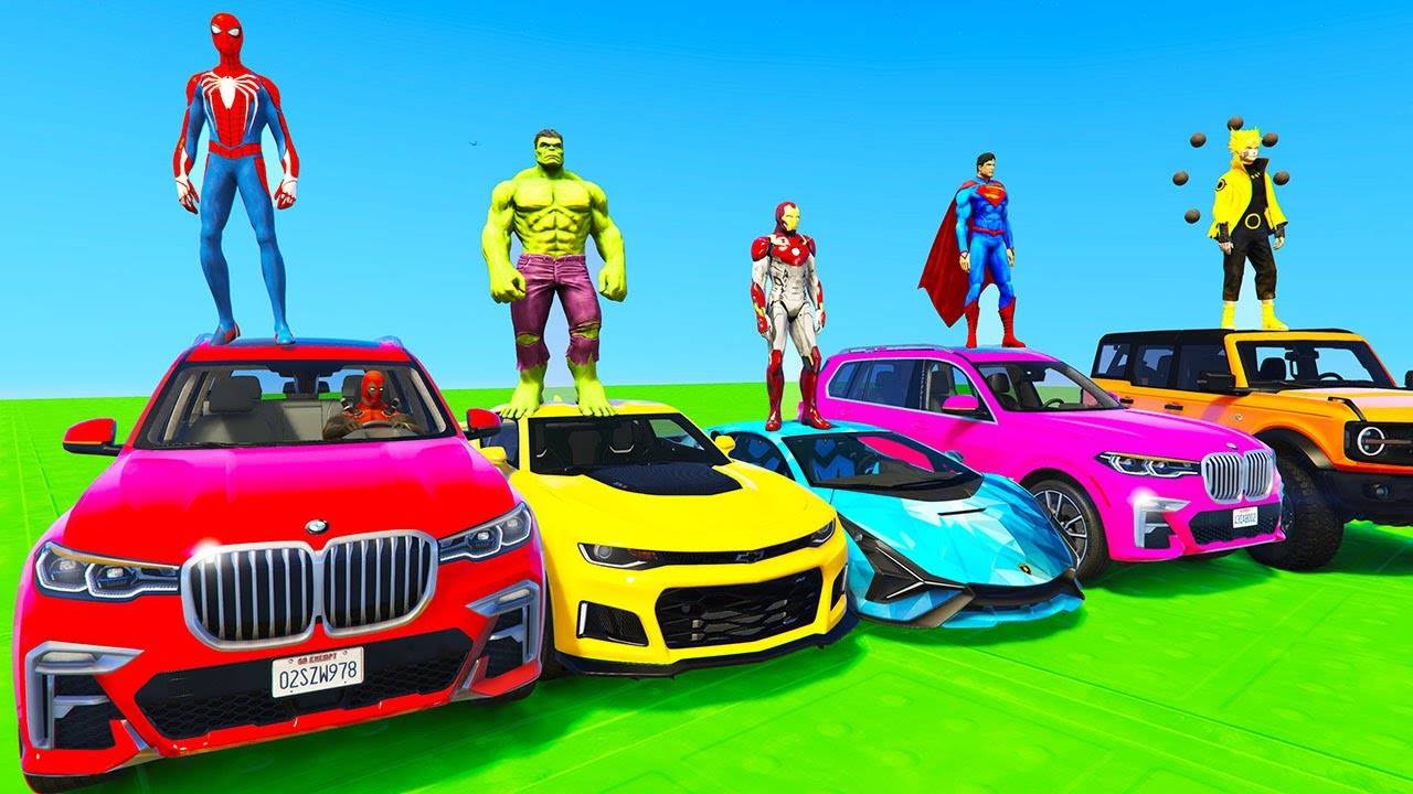 ЧЕЛОВЕК ПАУК И МАШИНЫ САМЫЙ БОЛЬШОЙ ВЫЗОВ С ПЕТЛЕЙ НА РАМПЕ! Эпическая гонка трюков от СУПЕРГЕРОЕВ