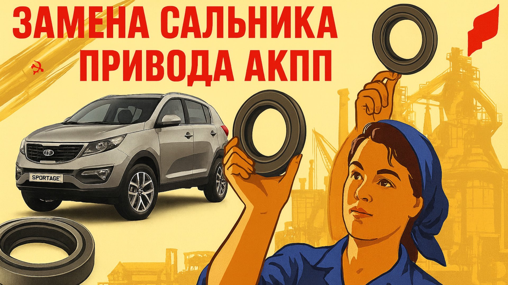 ЗАМЕНА САЛЬНИКА ЛЕВОГО ПРИВОДА АКПП KIA SPORTAGE 3
