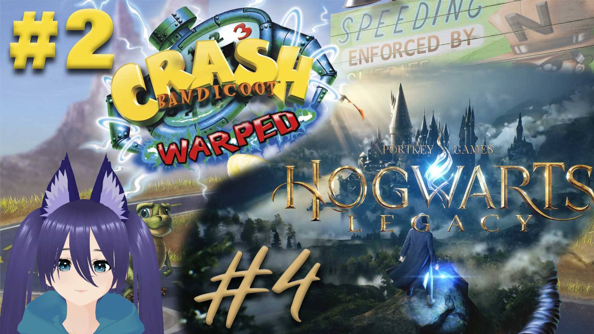 Краш бандикут 3 / Crash Bandicoot: Warped (2 часть) и Hogwarts Legacy / Хогварц легаси (4 часть)