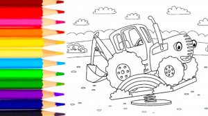 Синий трактор 🚜 раскраска | видео для детей | мультики с игрушками