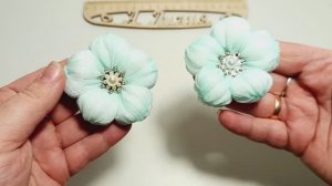 МК бантиков из ролика 23🩵🩵🩵 Мастер класс бантиков из органзы 6 см😍🔥