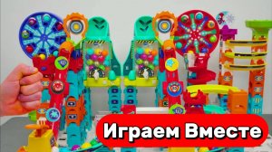 АСМР РАЗВИВАЮЩИЙ КОНСТРУКТОР ВИТЕХ И ЛЕГО ДЛЯ ДЕТЕЙ 🟡🟡🟡 СОБИРАЕМ ВМЕСТЕ И ЗАПУСКАЕМ ШАРИКИ