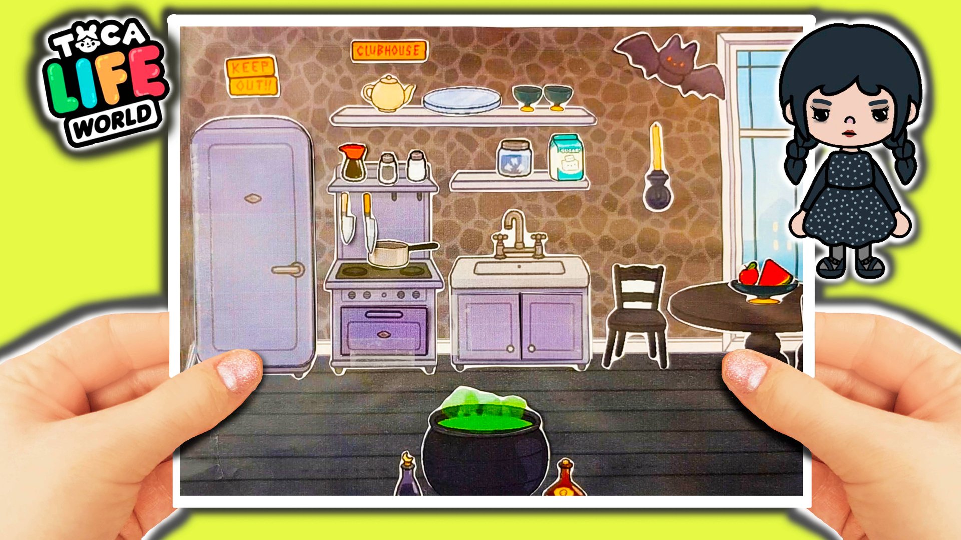 Как сделать бумажный домик для ТОКА БОКА Уэнсдей КУХНЯ / Бумажные схемы Тока Бока