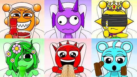 Incredibox Sprunki Challenge Emoticon Mukbang Cartoon Animation MOOMOOSTUDIO