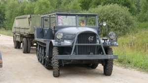 Шведский тягач Artilleritraktor m/43 (Volvo HBT) на съемках фильма "Василий Тёркин", август 2025