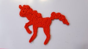 Огненная Лошадь 2026г. для ёлки. Аппликация крючком.Игрушка к новому году.Схема вязания