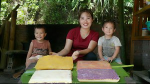 Готовим вкусные лепешки из клейкого риса с зеленой фасолью. Продаем их на рынке. Жизнь во Вьетнаме