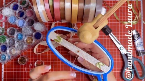 Вышивка атласными лентами # вышивка#лента #handmade