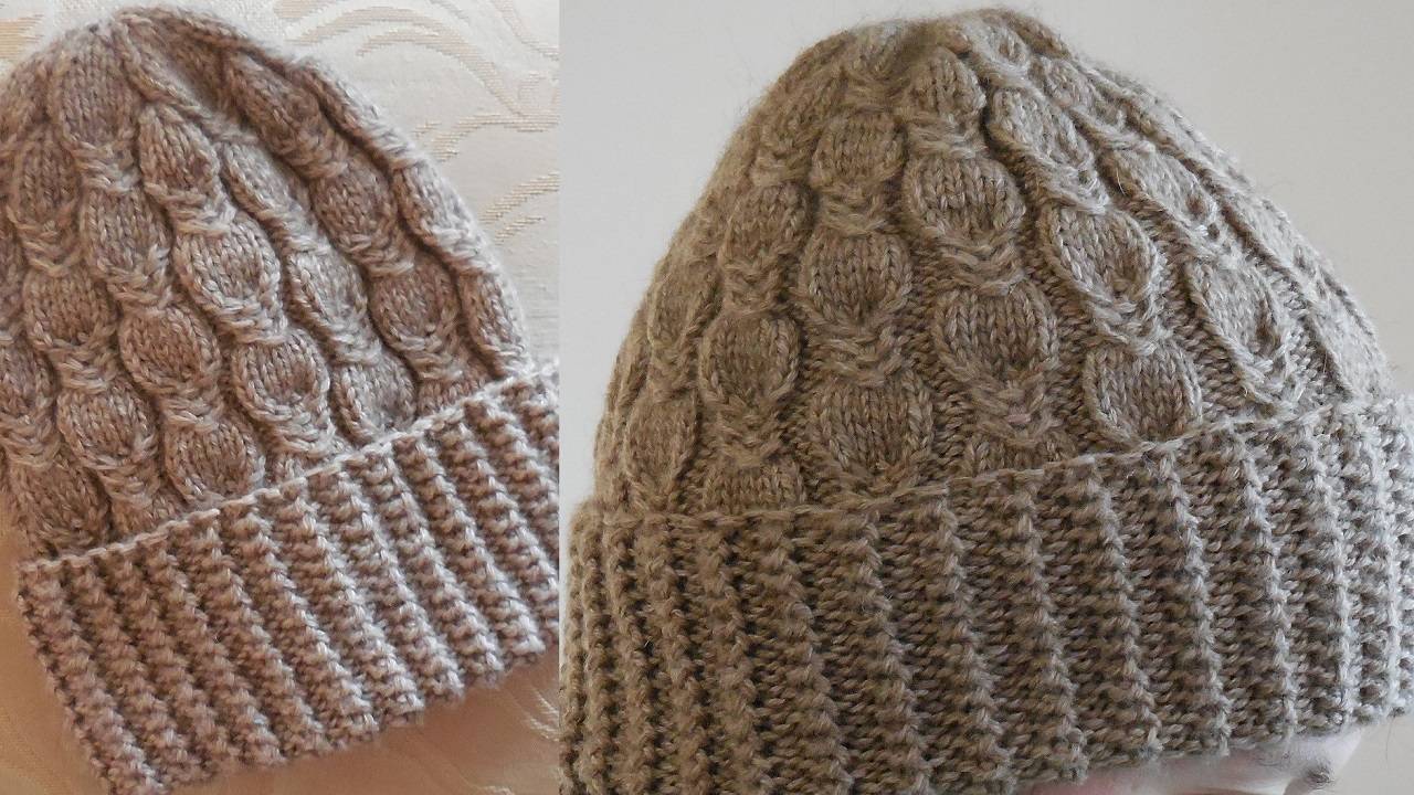 ВЯЗАНАЯ ШАПКА СПИЦАМИ С ОТВОРОТОМ. ПОДРОБНЫЙ ПОПЕТЕЛЬНЫЙ МАСТЕР-КЛАСС