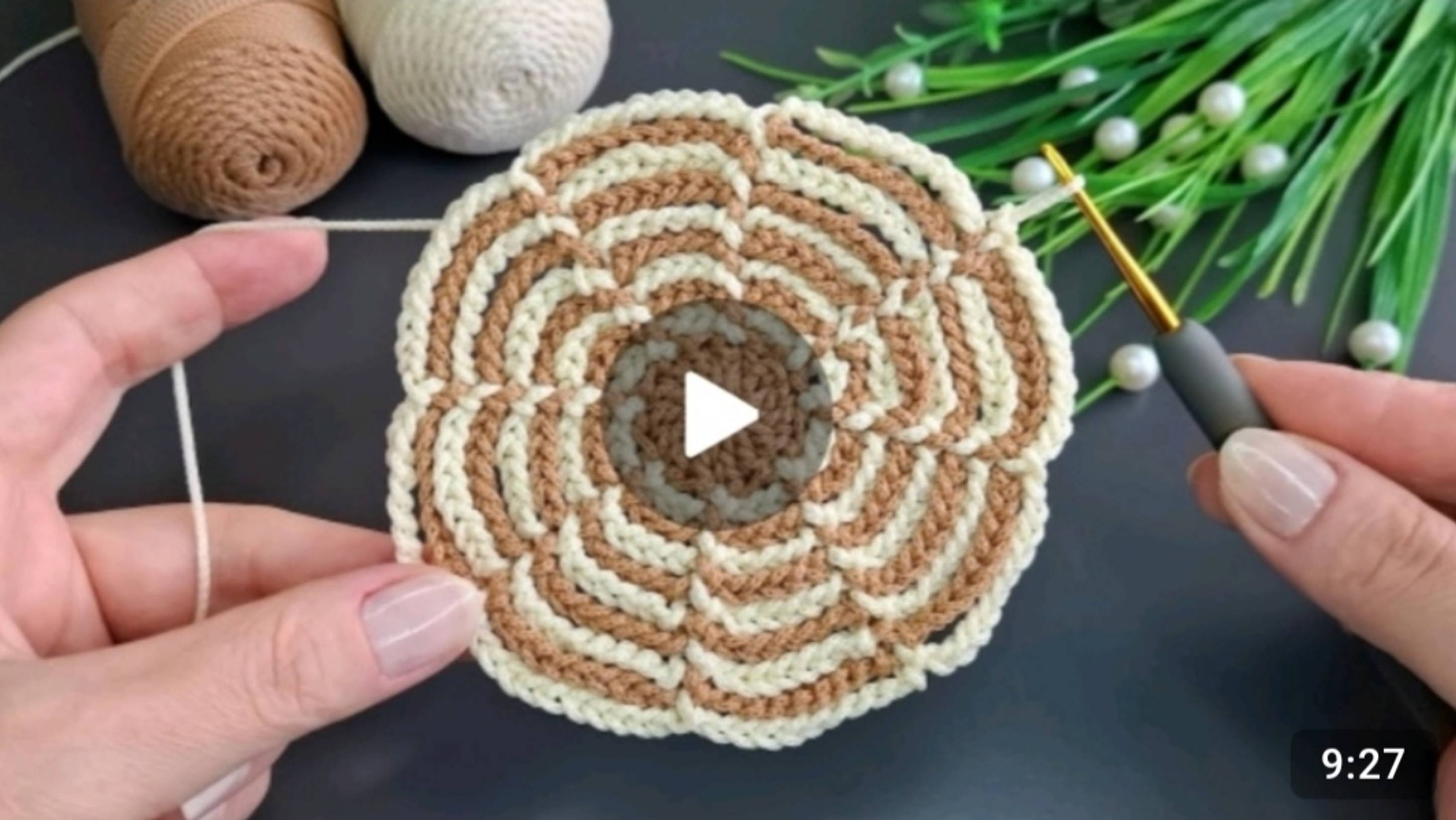 Круглый мотив крючком #всевжизнисвязано #вязаниекрючком смотреть онлайн