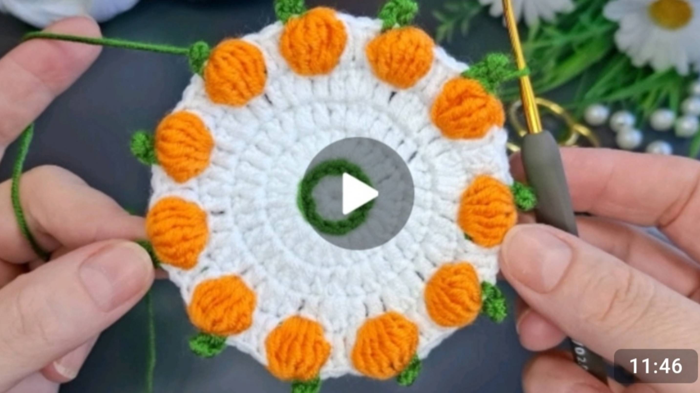 Круглый мотив крючком #всевжизнисвязано #вязаниекрючком смотреть онлайн