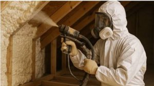 Утепление чердака пеной