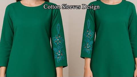 Декор на рукаве с вышевкой