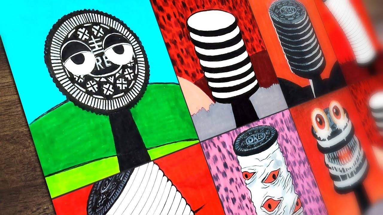 Рисуем Sprunki OC Oreo с 1 по 6 фазу 🎨✨🍪🎵😍 смотреть онлайн