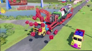 МУЛЬТФИЛЬМЫ ПРО МАШИНКИ. ПЕРЕВОЗКА ГРУЗОВИКОВ, ПОЖАРНЫХ МАШИН, ЭКСКАВАТОРА НА ДЕТСКОМ АВТОВОЗЕ.