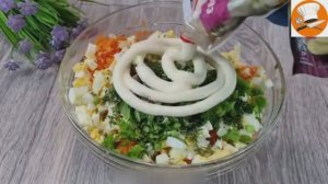 Вкусный салат с зеленым горошком