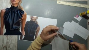 Моделирование. Блуза со сборками по горловине. Выкройка № 1852.