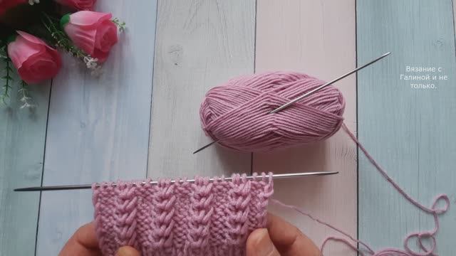 Красивый узор для шапки, шарфа. смотреть онлайн