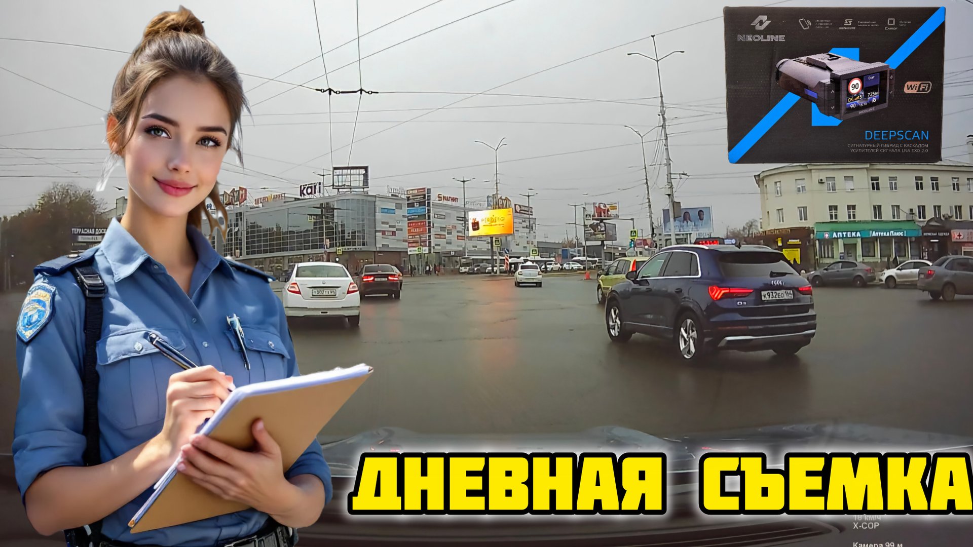 Сигнатурный гибрид Neoline DEEPSCAN WI-FI BLACK, дневная съемка #neoline #deepscan #видеорегистратор смотреть онлайн