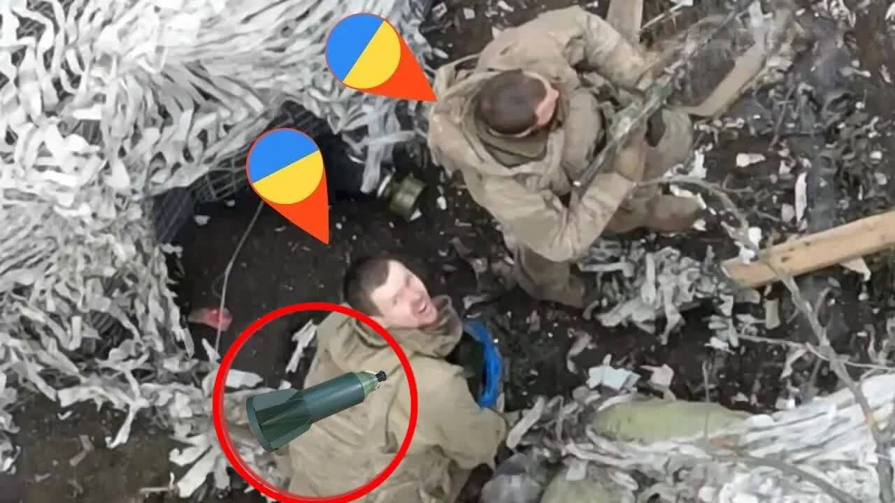 Российские дроны сбрасывают боеприпасы на украинские окопы в Бахмуте. смотреть онлайн