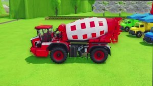 МУЛЬТИКИ ПРО МАШИНКИ.  ПЕРЕВОЗКА ГРУЗОВИКОВ И АВТОБЕТОНОСМЕСИТЕЛЕЙ НА БОЛЬШИХ АВТОВОЗАХ.