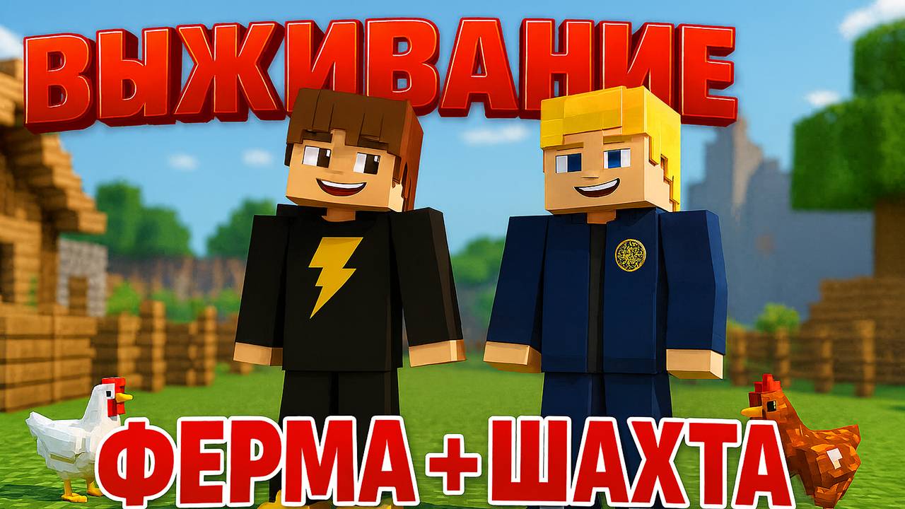 ВЫЖИВАНИЕ #2 — ФЕРМА и ПЕРВАЯ ШАХТА! 🐔⛏️ Мы нашли ЖЕЛЕЗО и скрафтили БРОНЮ! | Minecraft с отцом смотреть онлайн