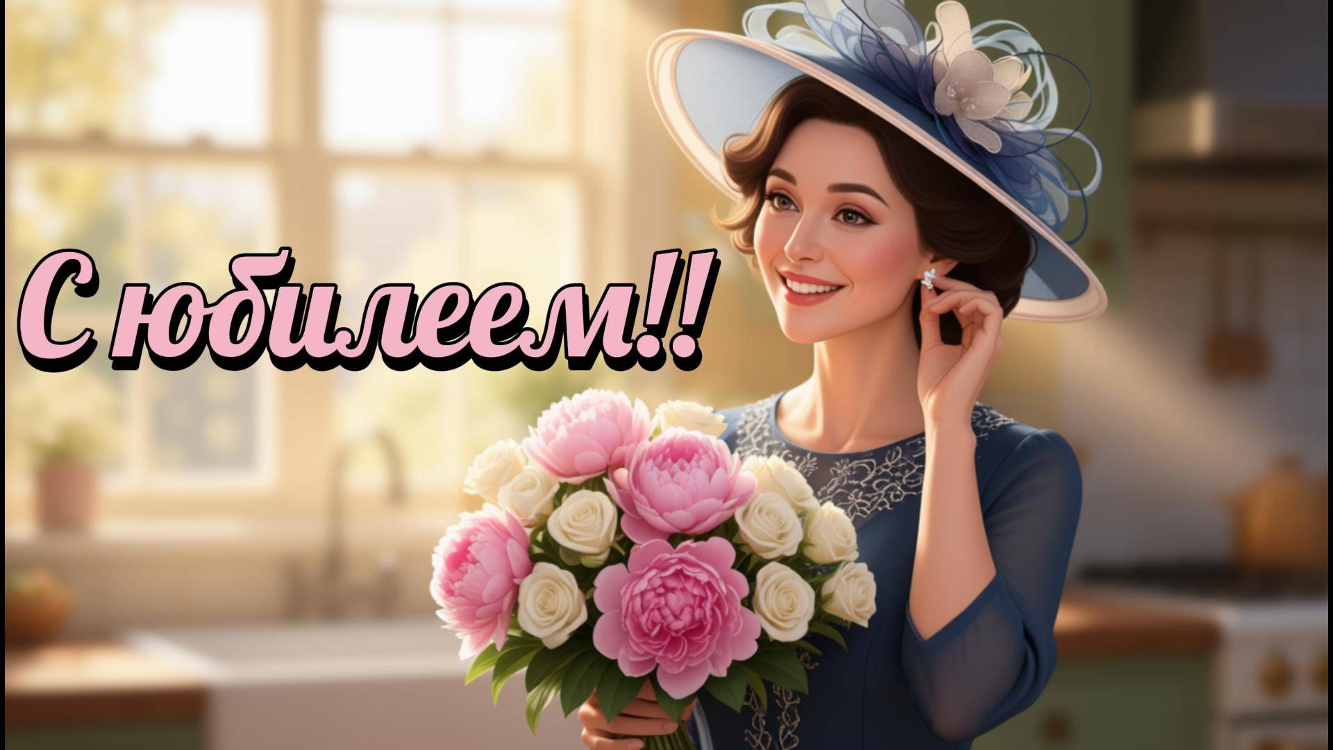 Самое Красивое Поздравление с Юбилеем - 50, 60, 70 лет Женщине в музыкальной открытке от вас смотреть онлайн