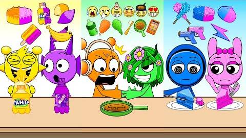 Incredibox Sprunki Emoticon Mukbang _ Cartoon Animation Challenge _ MOOMOOSTUDIO