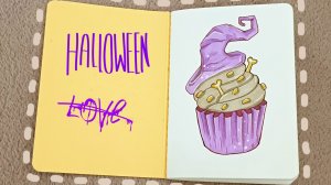 Рисуем Хэллоуинский капкейк🧁#хэллоуин2025 #рисункимаркерами