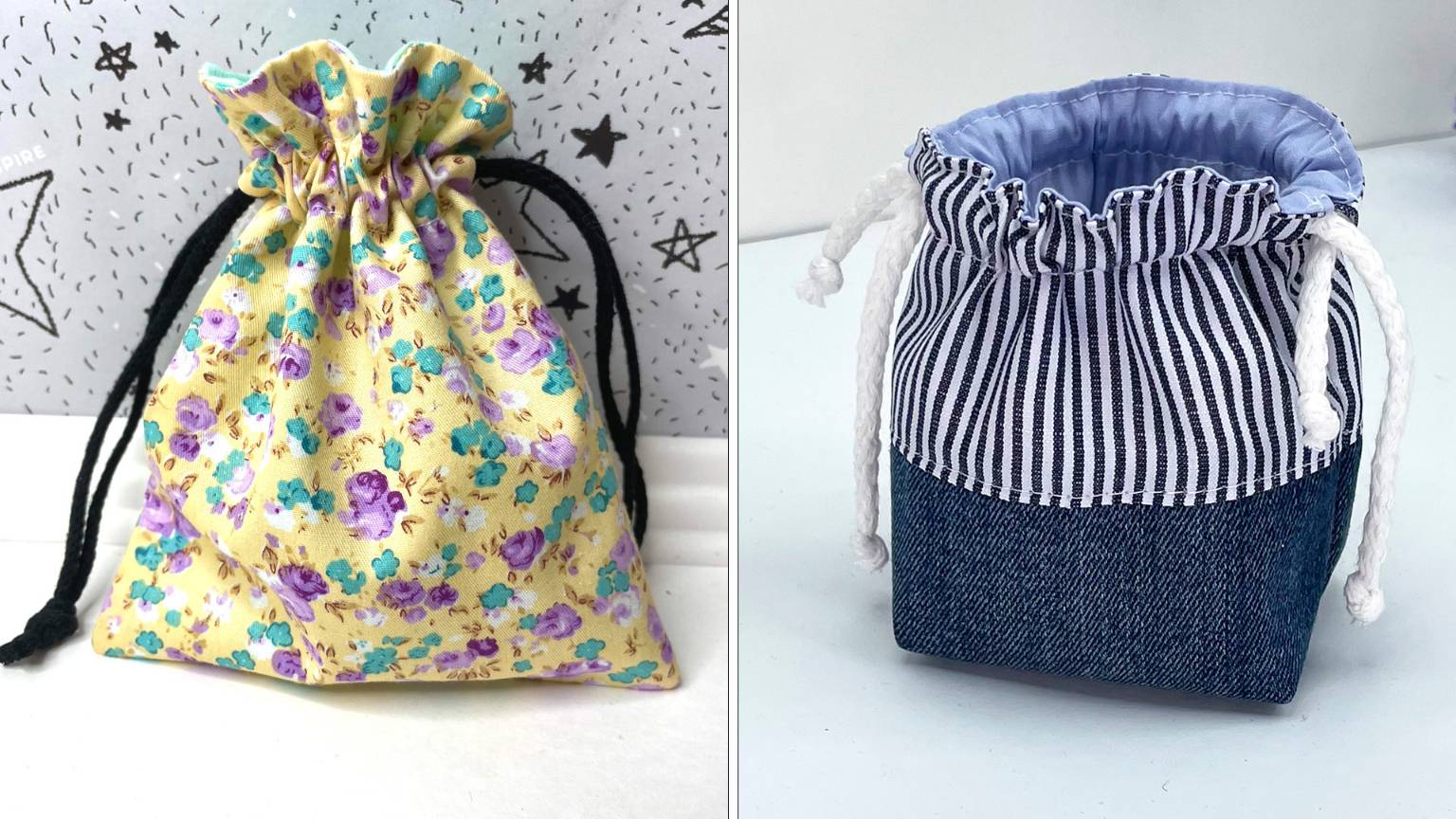 2 идеи шитья // Как просто сшить милый мешочек на завязках смотреть онлайн
