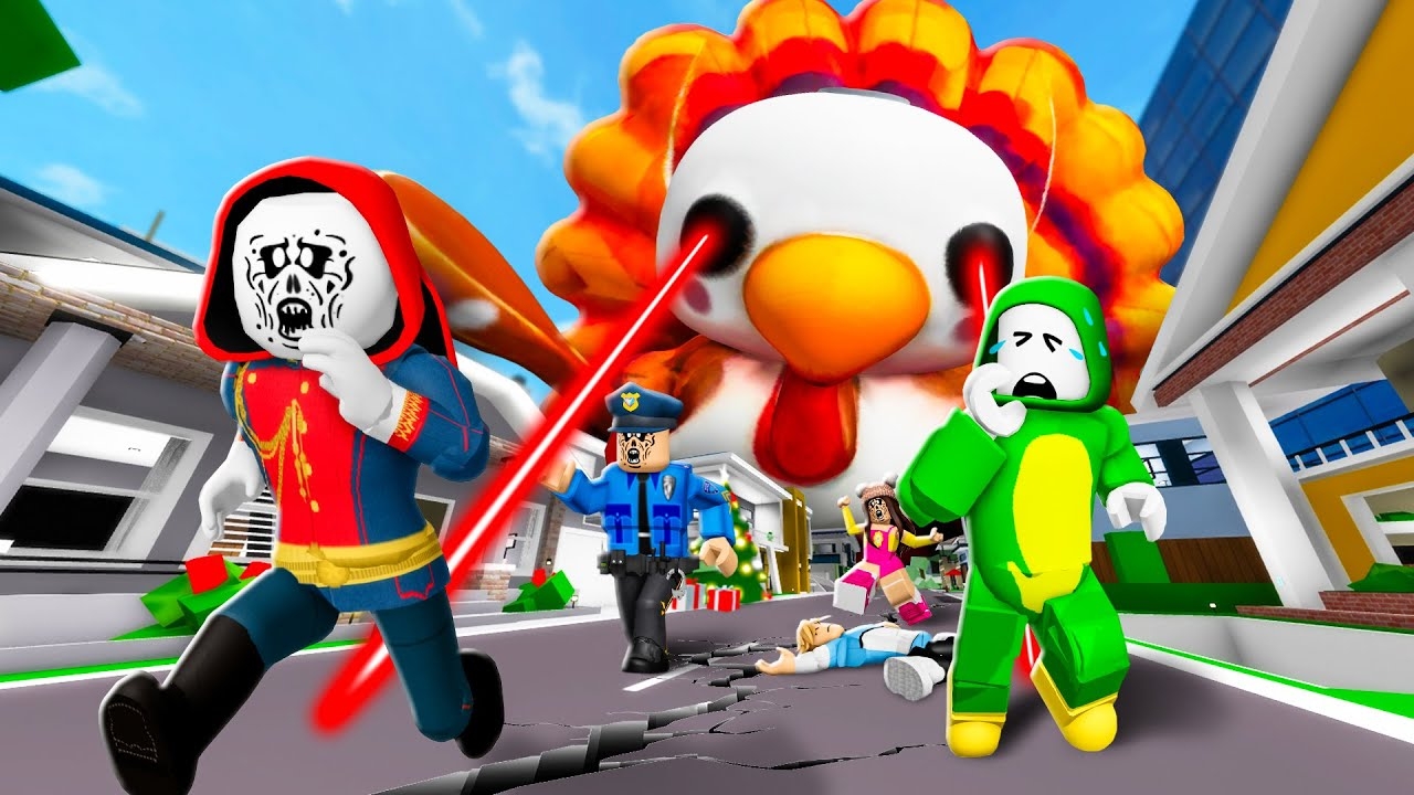 Джей Джей и Майки! Побег от хаоса в День благодарения! Анимация Роблокс