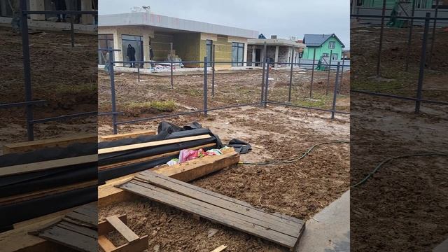 бетонные работы в саду, основание под дорожки