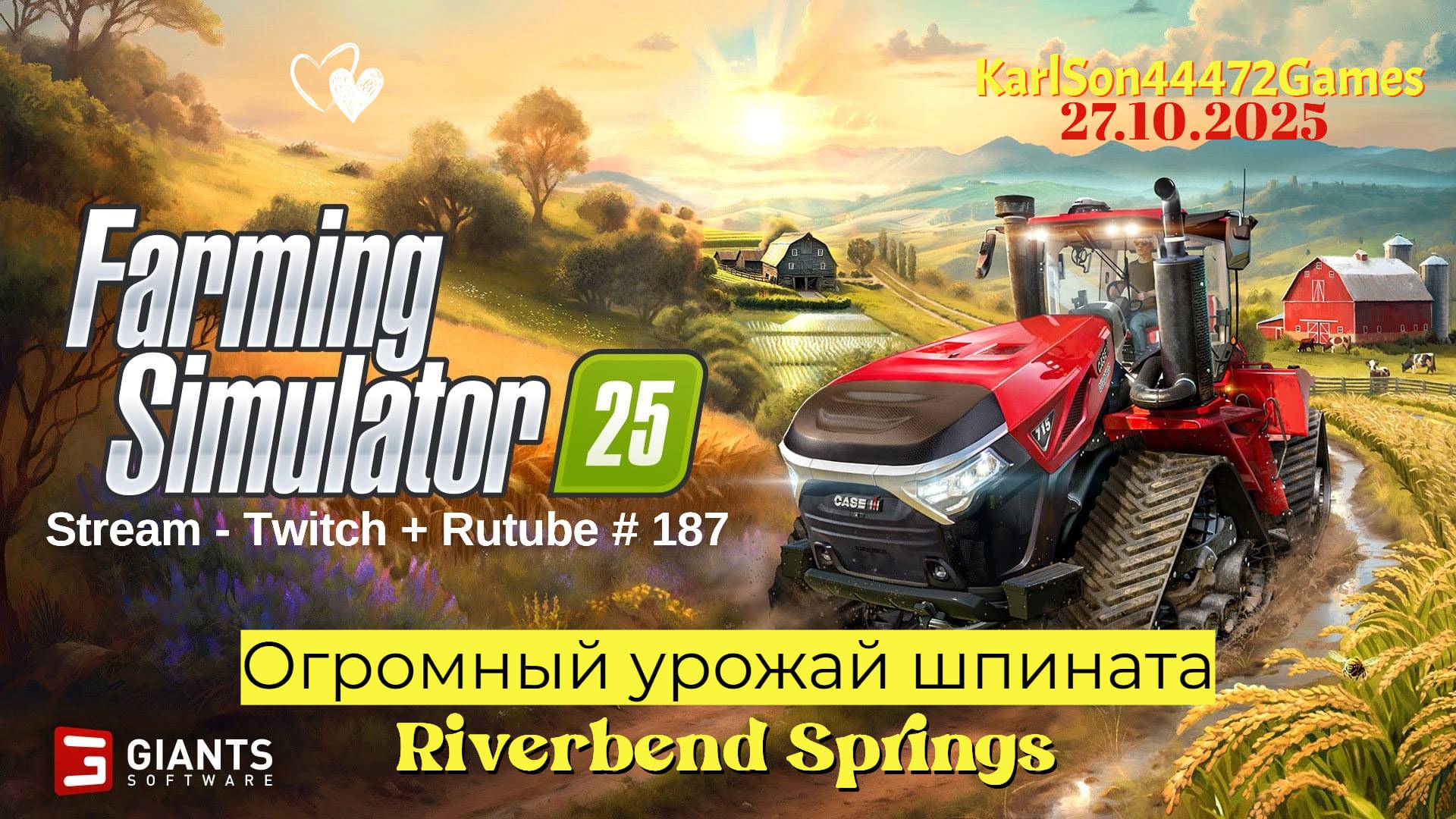 Farming Simulator 25 / Сбор Огромного урожая Шпината и Ячменя / Stream - Twitch+Rutube #187 смотреть онлайн