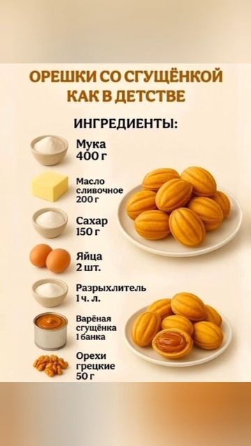 Вкуснейшие орешки со сгущенкой как в детстве