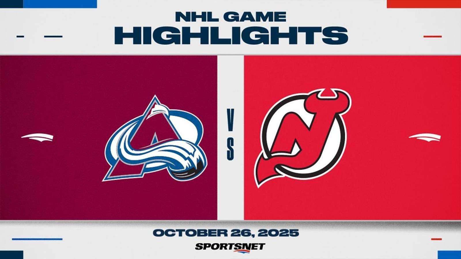 NHL Highlights ｜ Avalanche Vs. Devils - October 26, 2025