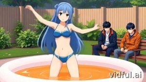 Купание синеволосой красавицы