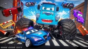 Разгул грузовика-монстра! 🚛💥 Полицейские машины гоняются за героями в эпическом сражении на автомо