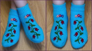 Носки тунисским крючком. Часть 2.