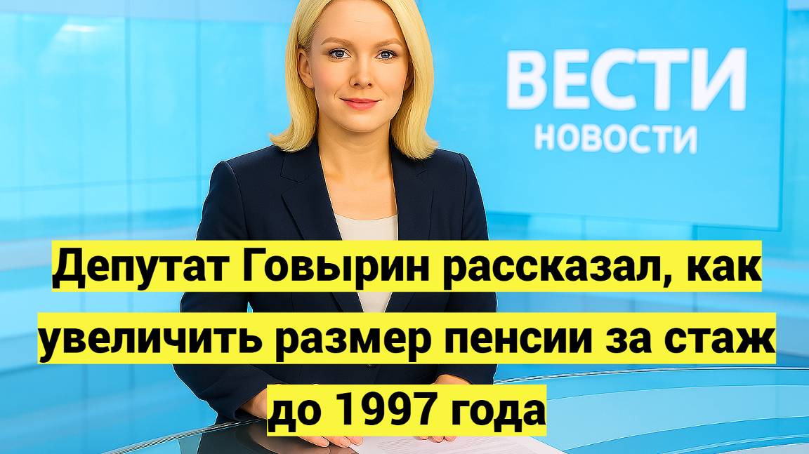 Депутат Говырин рассказал, как увеличить размер пенсии за стаж до 1997 года смотреть онлайн