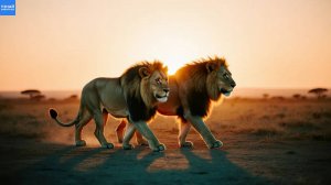 Радостная встреча двух львов-братьев / Львица ругается на льва — семейные разборки