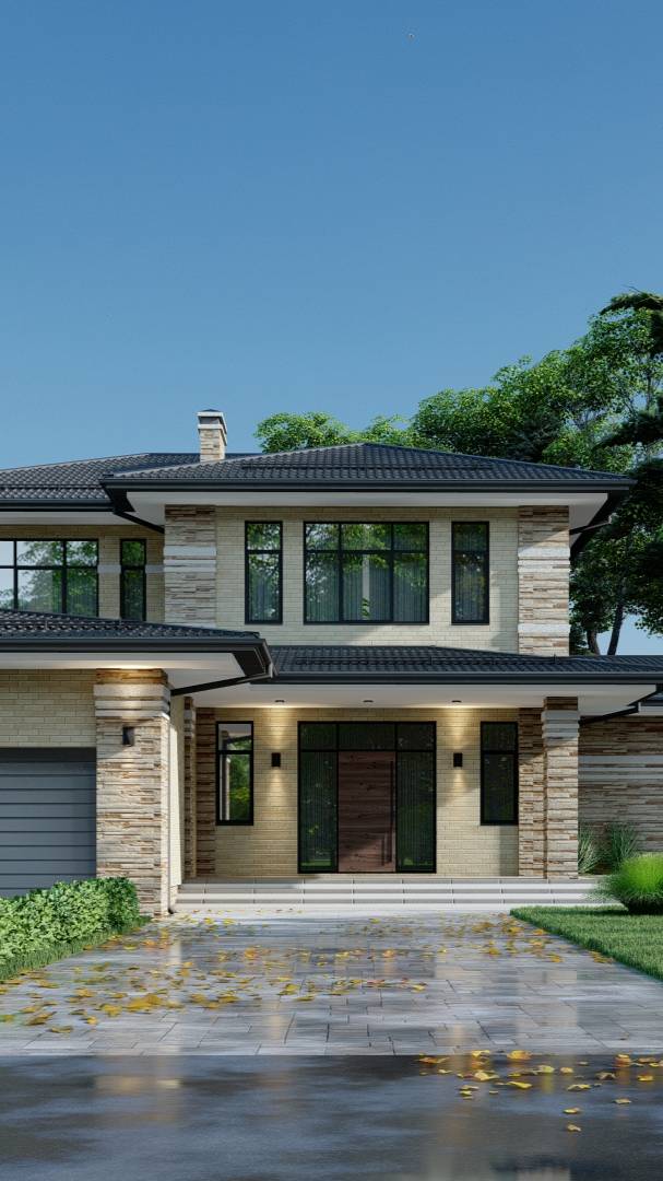 Двухэтажный дом в стиле Райта смотреть онлайн