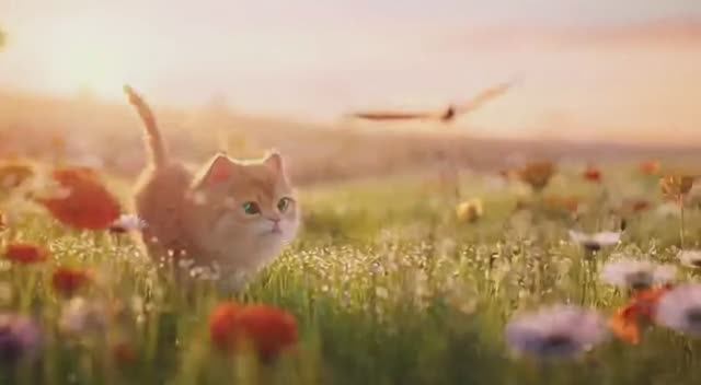 Мультик мультфильм котенок ловит бабочек смотреть онлайн