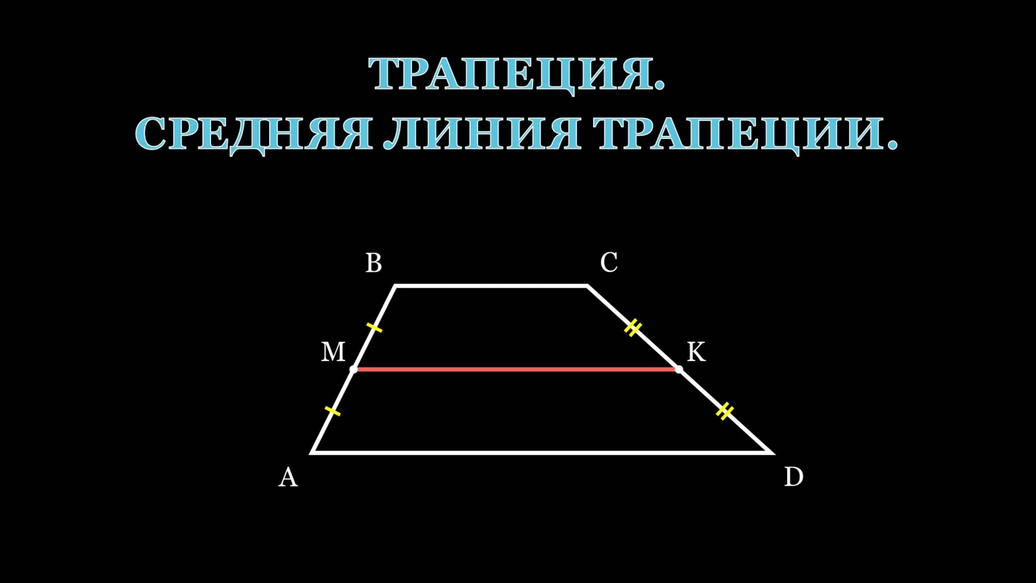 Геометрия 8 класс. Трапеция. Средняя линия трапеции.