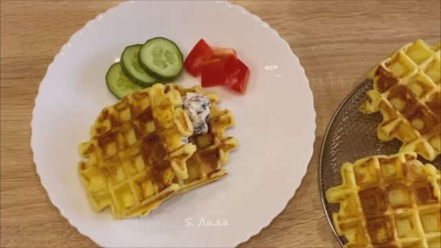 Крем с зеленью и копченой рыбой для картофельных вафель. смотреть онлайн