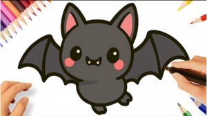 КАК ЛЕГКО НАРИСОВАТЬ КРАСИВУЮ ЛЕТУЧУЮ МЫШЬ В СТИЛЕ КАВАЙИ 🦇