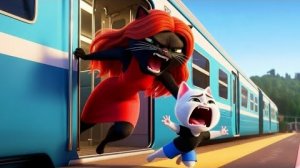 Кошка-мать выбросила своего котенка из движущегося поезда. #catai